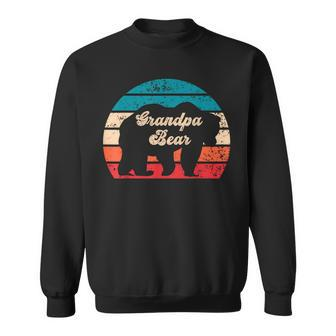 Cute Grandpa Bear Sunset Silhouette Fun Retro Fathers Day Sweatshirt - Monsterry CA