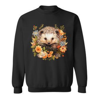 Cute Hedgehog Cottagecore Flower Sweatshirt - Monsterry AU