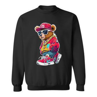 Cute Hip Hop Teddy Bear 90 Hip Hop Clothing Graffiti Sweatshirt - Thegiftio UK