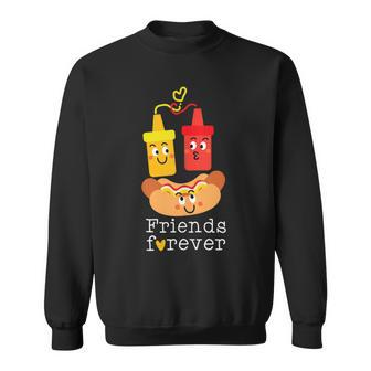 Cute Hot Dog With Ketchup And Mustard Sweatshirt - Monsterry UK