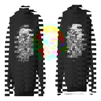 Cute Hummingbird With Flowers I Aesthetic Hummingbird Sweatshirt | Seseable UK