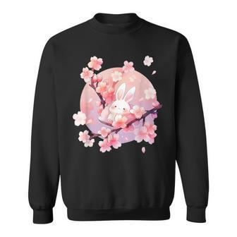 Cute Kawaii Bunny Rabbit Cherry Blossom Moon Anime Bunny Sweatshirt - Thegiftio UK