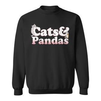 Cute Kawaii Cats And Pandas Women's Cat And Pandas Sweatshirt - Thegiftio UK