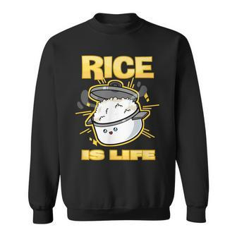 Cute Kawaii Rice Is Life Filipino Food Philippines Sweatshirt - Monsterry UK