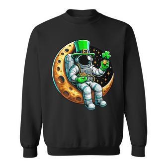 Cute Leprechaun Astronaut In Moon Space Saint Patrick's Day Sweatshirt - Monsterry