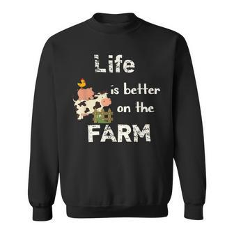 Cute Life Is Better On Farm Farmer Farm Life Sweatshirt - Monsterry CA