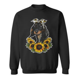Cute Love Dog Sunflower Decor Dachshund Sweatshirt | Mazezy