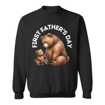 Cute Papa Lovely Bear First Time Dad Father's Day 2024 Sweatshirt - Thegiftio UK