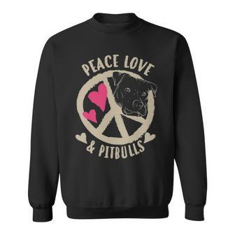 Cute Peace Love & Pitbulls Men And Women Sweatshirt | Mazezy