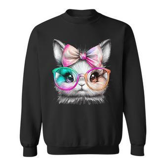 Cute Rabbit With Glasses Tie-Dye Easter Day Bunny Sweatshirt | Mazezy UK
