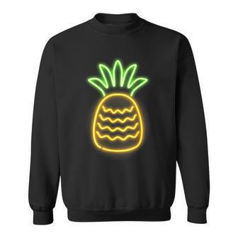Cute Retro Neon Pineapple For Hawaiian Beaches Sweatshirt - Monsterry DE