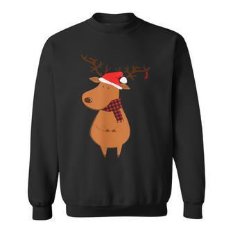Cute Santa Deer Ugly Christmas Sweater Reindeer Sweatshirt - Monsterry UK