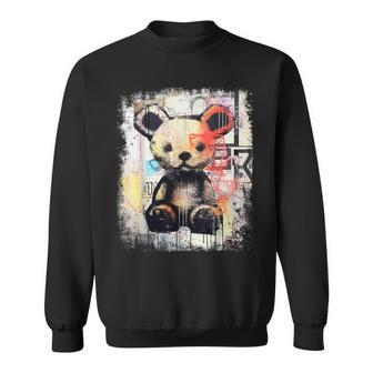 Cute Teddy Bear Graffiti Vintage Teddy Sweatshirt - Monsterry