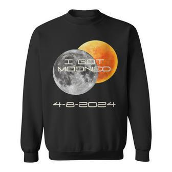 Cute Totality Solar Eclipse 2024 I Got Mooned April 8Th 2024 Sweatshirt - Thegiftio UK