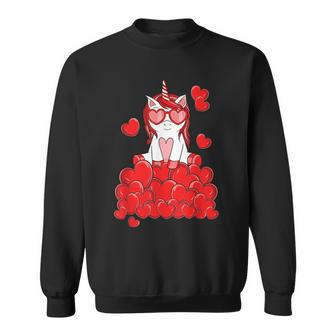Cute Unicorn Lover Valentines Day Heart Sweatshirt - Thegiftio UK