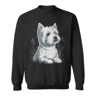 Cute Westie Dog On West Highland White Terrier Lover Sweatshirt - Seseable