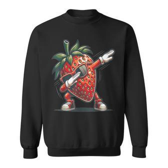 Dab Strawberry Dancing Dabbing Strawberry Fruit Sweatshirt - Seseable