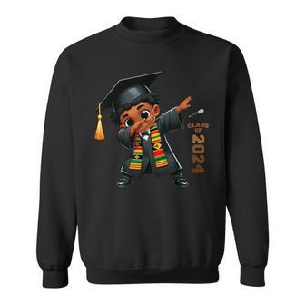 Dabbing African Black Toddler Boy Graduation Class Of 2024 Sweatshirt - Seseable
