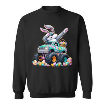 Dabbing Bunny Happy Easter Monster Truck Easter Sweatshirt - Seseable