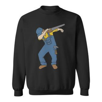Dabbing Carpenter Dab Dance Woodworker Cool Humor Costume Sweatshirt | Mazezy