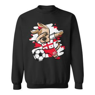 Dabbing Dog Georgia Fußballfans Trikot Georgian Football Sweatshirt - Seseable