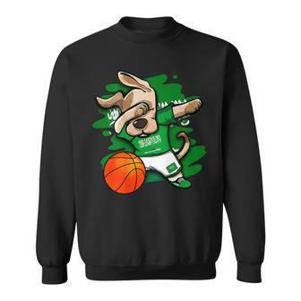 Dabbing Dog Saudi Arabia Basketball Fans Jersey Flag Sport Sweatshirt - Monsterry UK