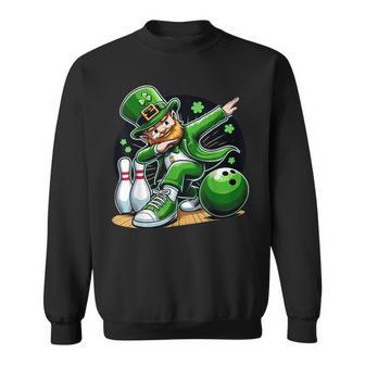Dabbing Leprechaun Bowling Irish Bowler St Patrick's Day Sweatshirt - Seseable