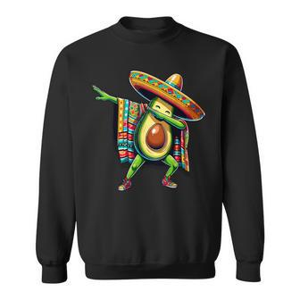 Dabbing Mexican Poncho Avocado Cinco De Mayo Sweatshirt | Mazezy