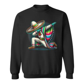 Dabbing Poncho Cinco De Mayo Mexican Sombrero Festival Sweatshirt - Monsterry DE