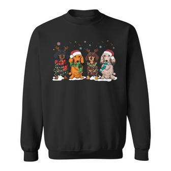 Dachshund Christmas Dog Santa Lights Xmas Pajama Dog Lovers Sweatshirt | Mazezy