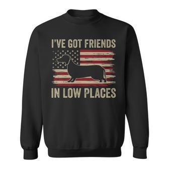 Dachshund I've Got Friends In Low Places Wiener Dog Vintage Sweatshirt | Mazezy