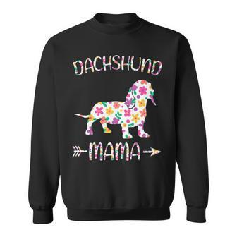 Dachshund Mama Floral Dog Mom Sweatshirt | Mazezy