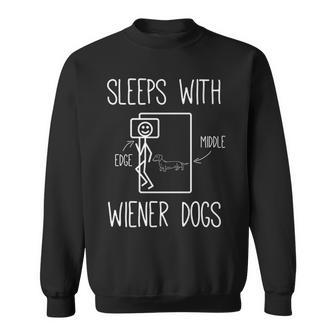 Dachshund Mom Lover Sleeps With Wiener Dogs Sweatshirt | Mazezy
