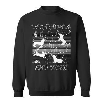 Dachshund Music Notes Musician Clef Piano Sweatshirt | Mazezy UK
