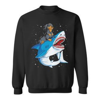 Dachshund Shark Kids Boys Men Space Galaxy Jawsome Sweatshirt | Mazezy