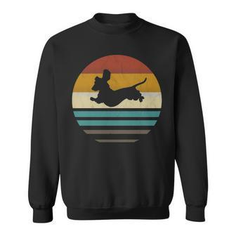 Dachshund Vintage Silhouette 60S 70S Retro Dog Lover Sweatshirt | Mazezy