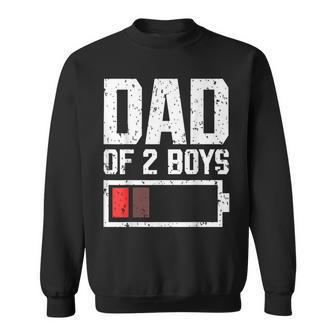 Dad Of 2 Boys Battery Low Daddy Of 2 Boys Father's Day 2024 Sweatshirt - Seseable