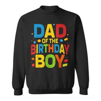 Dad Of The Birthday Boy Building Block Birthday Party Sweatshirt - Seseable