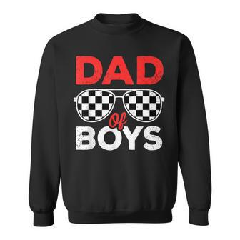 Dad Of Boys Fathers Day Birthday Retro Checkered Racing Dad Sweatshirt - Thegiftio UK