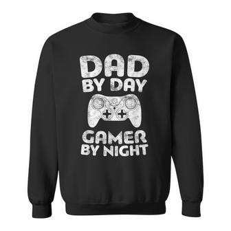 Dad By Day Gamer By Night Fathers Day Sweatshirt - Monsterry CA