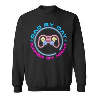 Dad By Day Gamer By Night Video Games Father's Day Sweatshirt - Thegiftio UK