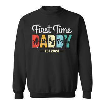 Dad Est 2024 Expect Baby First 1St Time Daddy Father's Day Sweatshirt - Thegiftio UK
