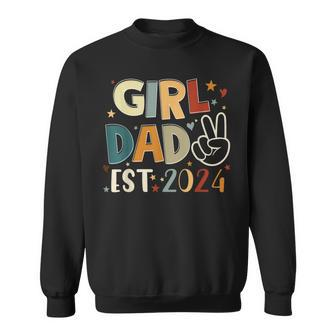 Dad Est 2024 Father And Daughter Happy Father's Day Sweatshirt - Seseable