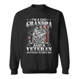 Im A Dad Grandpa And A Veteran Patriot Usa Flag Army Old Man Sweatshirt - Monsterry