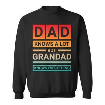 Dad Knows A Lot But Grandad Knows Everything Father Day Sweatshirt - Seseable