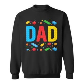 Dad Master Builder Building Bricks Blocks Family Fathers Day Sweatshirt - Monsterry