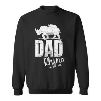 Dad Rhino Proud Dad Joke Apparel For Papa Vintage Sweatshirt - Monsterry UK