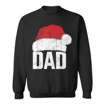 Dad With Santa Claus Hat Matching Family Christmas Pajama Sweatshirt | Mazezy
