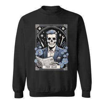 The Dad Tarot Card Skeleton Fathers Day Skull Daddy Coffee Sweatshirt - Thegiftio UK