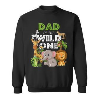 Dad Of The Wild One Zoo Birthday Safari Jungle Animal Sweatshirt - Thegiftio UK